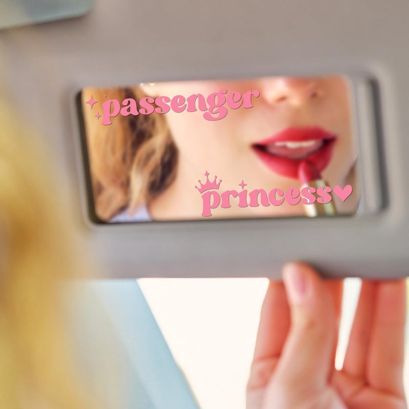 Hangwoous ملصق سيارة أميرة الركاب – ملصقات مرآة الرؤية الخلفية اللطيفة للنساء والفتيات - ملصقات سيارات مضحكة وملصقات، ملصقات أميرة حب الذات كهدية وملصقات مرآة للسيارات - Image 3